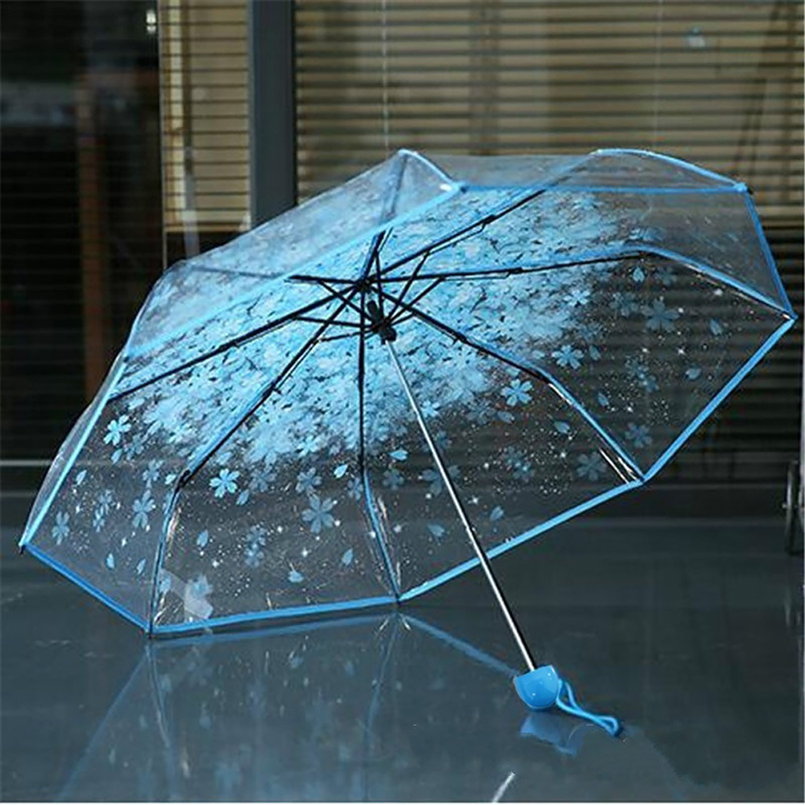 Women'S Fashion Umbrella - Прозрачный складной зонт с принтом сакуры,