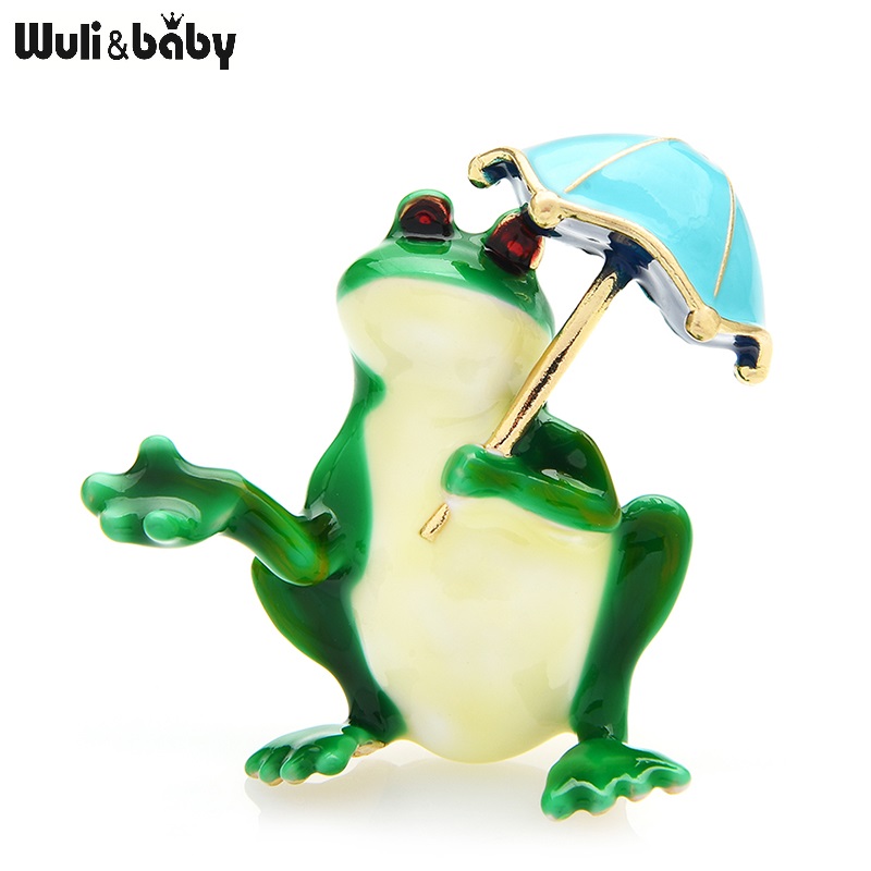 Women'S Fashion Umbrella - Броши лягушка в виде зонтика Wuli