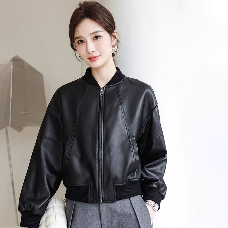 Women'S Fashion Bomber Jacket - Куртка из искусственной кожи в американском