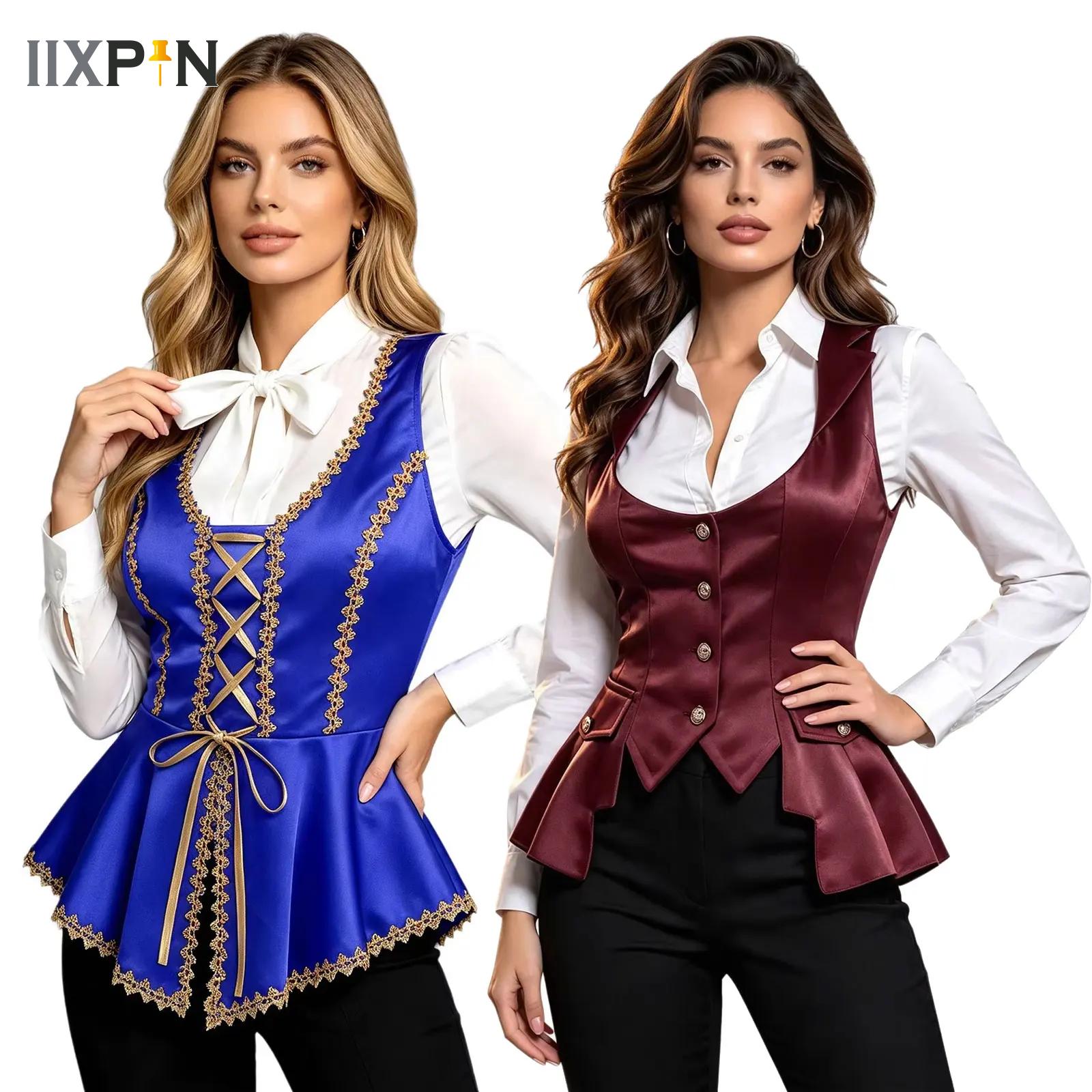 Women'S Fashion Victorian - Женские викторианские сатиновые жилеты в стиле
