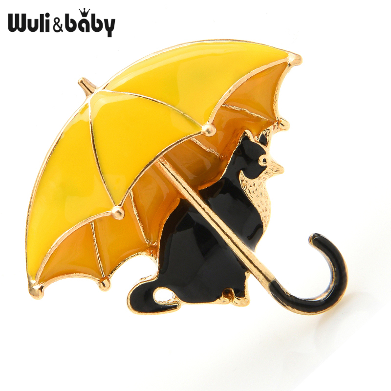 Women'S Fashion Umbrella - Wuli&baby милый кот под зонтиком, броши