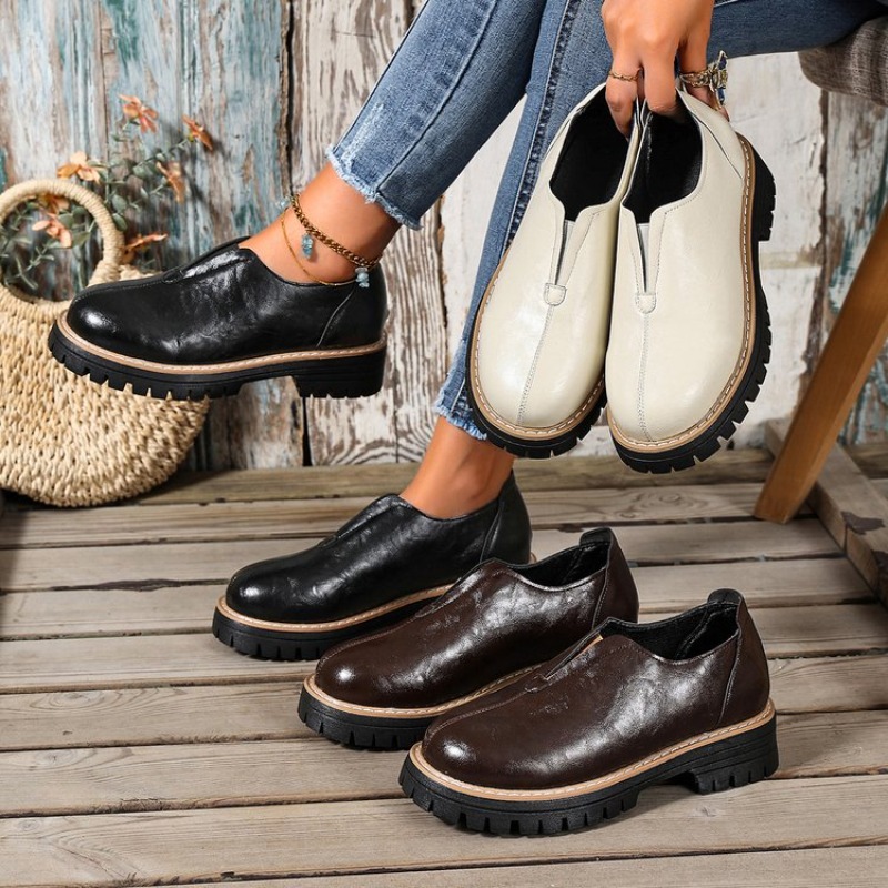 Women Fashion Heels - Женские туфли в ретро-британском стиле на