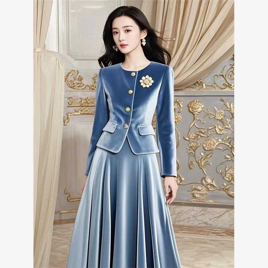 Women'S Fashion Long Coat - Комплект из двух предметов, французское винтажное