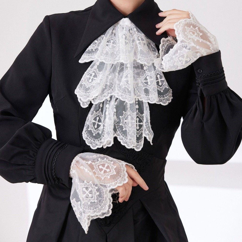 Women'S Fashion Victorian - Кружевной воротник-жабо в викторианском стиле, белый