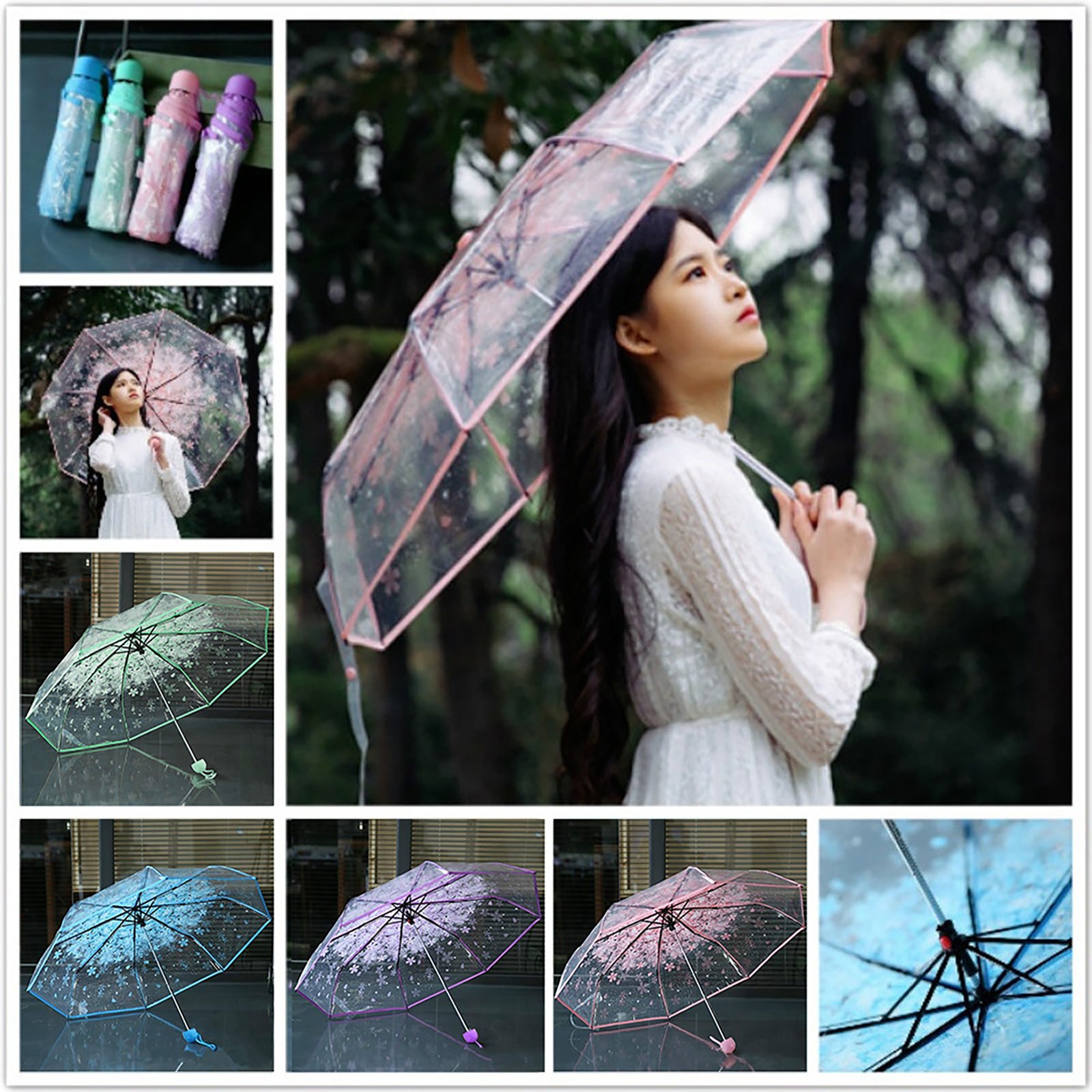 Прозрачный складной зонт с при – обзор и цена Women'S Fashion Umbrella