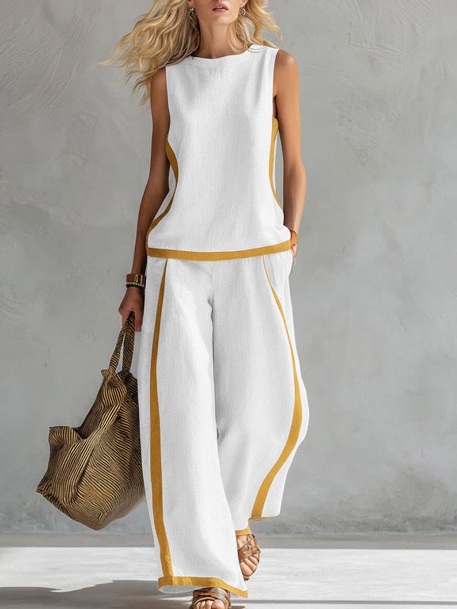 Женский костюм с простым полос – обзор и цена Wide Leg Palazzo Pants