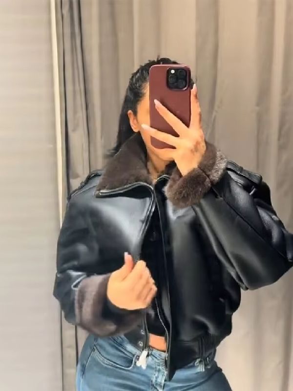 Модная универсальная кожаная к – обзор и цена Women'S Fashion Bomber Jacket