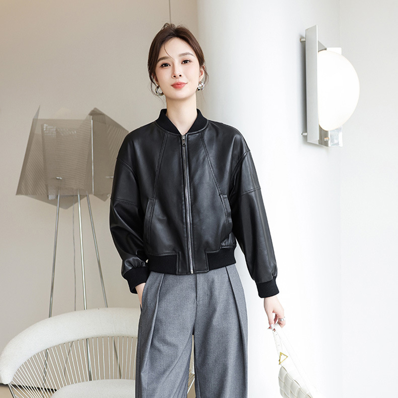 Куртка из искусственной кожи в – обзор и цена Women'S Fashion Bomber Jacket