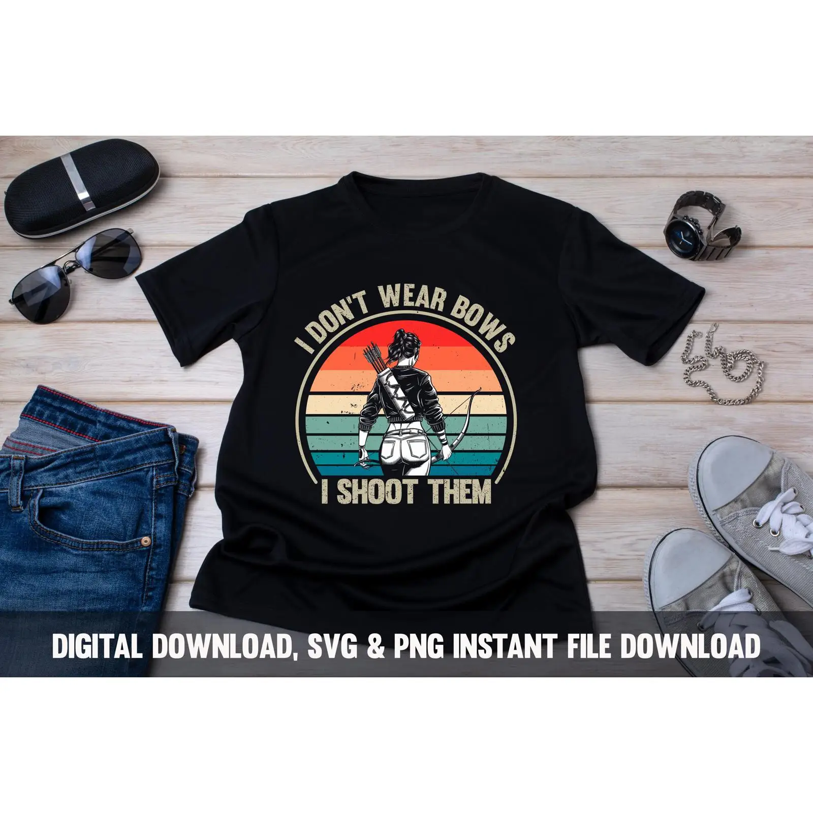 Женщина-лучница SVG PNG Дизайн – обзор и цена Women Fashion Png